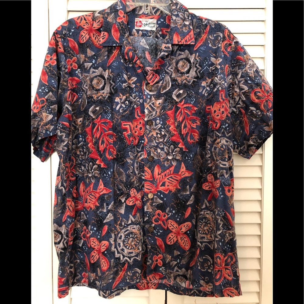 Hawaiian style button down shirt for men